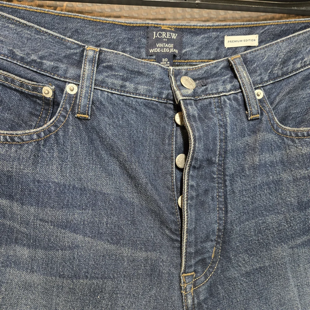 J. Crew Wide Leg Jeans Premium Edition With Button-fly Closure - Picture 3 of 16